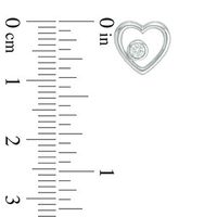 0.085 CT. T.W. Diamond Heart Outline Stud Earrings in Sterling Silver|Peoples Jewellers