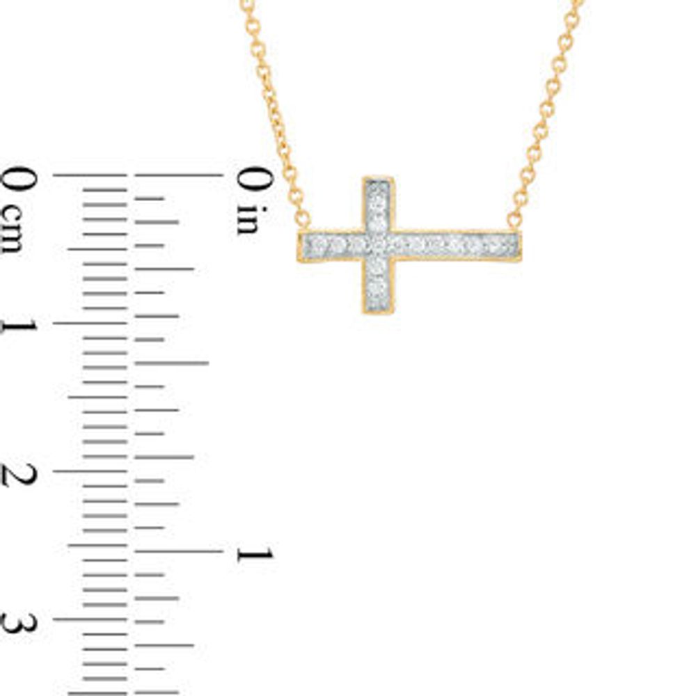 Rhodium Plated Sideways Cross Necklace with Diamonds – Matador Diamond, LLC