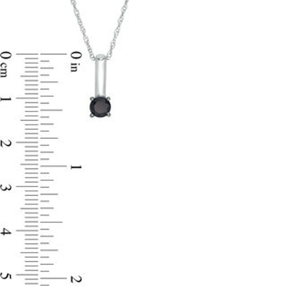 0.37 CT. Black Diamond Solitaire Stick Drop Pendant in 10K Gold|Peoples Jewellers