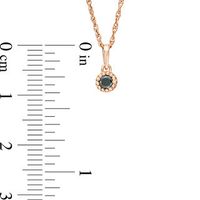 CT. Black Diamond Solitaire Beaded Frame Pendant in 10K Rose Gold|Peoples Jewellers