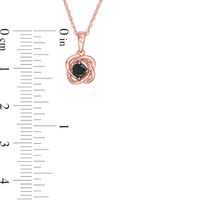 0.18 CT. Black Diamond Solitaire Love Knot Pendant in 10K Rose Gold|Peoples Jewellers