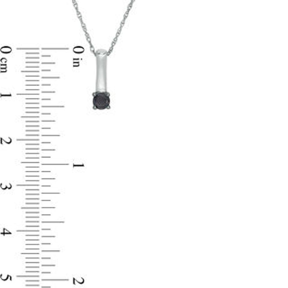 0.18 CT. Black Diamond Solitaire Stick Drop Pendant in 10K Gold|Peoples Jewellers