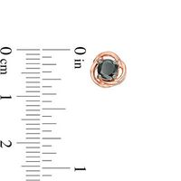 0.58 CT. T.W. Black Diamond Solitaire Open Swirl Frame Stud Earrings in 10K Rose Gold|Peoples Jewellers