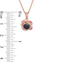 0.37 CT. Black Diamond Solitaire Love Knot Pendant in 10K Rose Gold|Peoples Jewellers