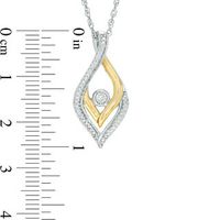 0.145 CT. T.W. Enhanced Black and White Diamond Reversible Flame Pendant in Sterling Silver and 10K Gold|Peoples Jewellers