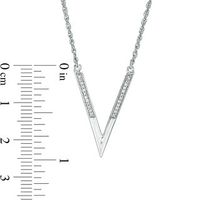 0.146 CT. T.W. Enhanced Black and White Diamond Reversible Deep "V" Necklace in Sterling Silver - 17.06"|Peoples Jewellers