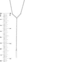 0.18 CT. T.W. Enhanced Black and White Diamond Reversible "Y" Necklace in Sterling Silver - 17.35"|Peoples Jewellers