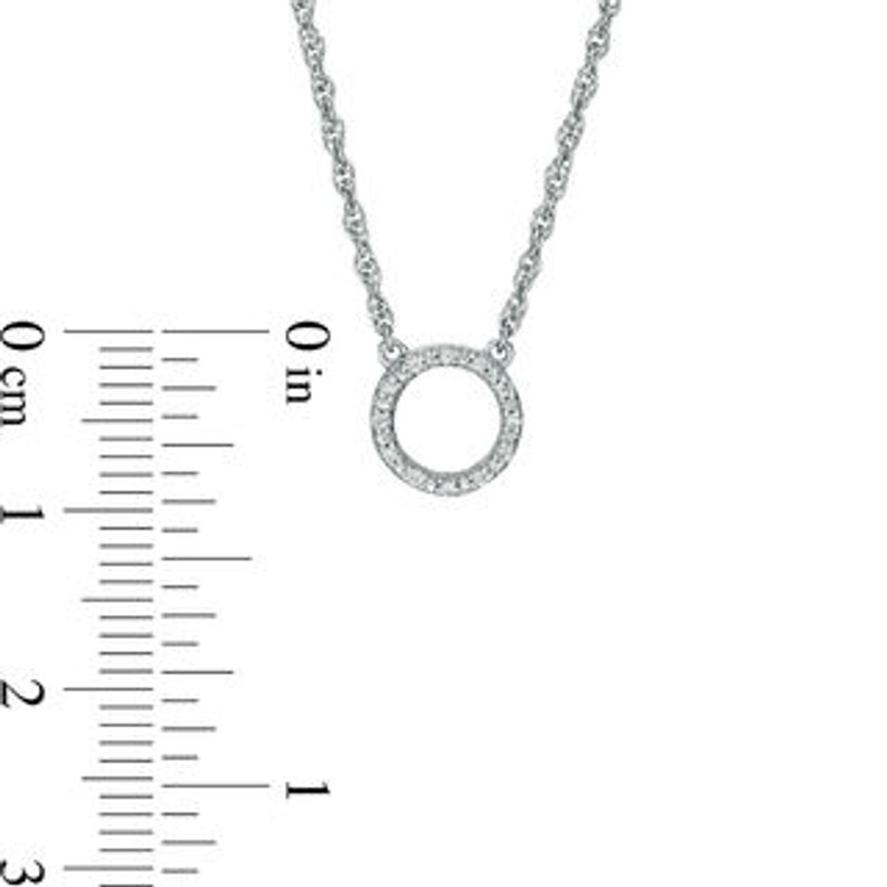 0.086 CT. T.W. Enhanced Black and White Diamond Reversible Circle Outline Necklace in Sterling Silver - 17.8"|Peoples Jewellers