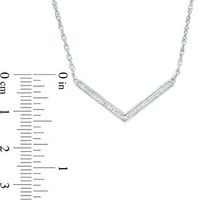 0.146 CT. T.W. Enhanced Black and White Diamond Reversible Chevron Necklace in Sterling Silver - 16.9"|Peoples Jewellers