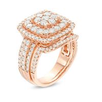 1.95 CT. T.W. Composite Diamond Cushion Frame Bridal Set in 10K Rose Gold|Peoples Jewellers