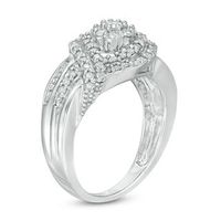 0.69 CT. T.W. Composite Diamond Bypass Engagement Ring in Sterling Silver|Peoples Jewellers