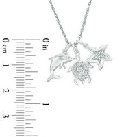 0.04 CT. T.W. Diamond Sea Life Themed Charm Pendant in Sterling Silver|Peoples Jewellers