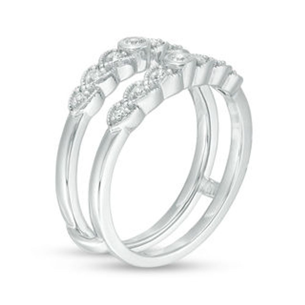 0.18 CT. T.W. Diamond Vintage-Style Ring Solitaire Enhancer in 10K White Gold|Peoples Jewellers