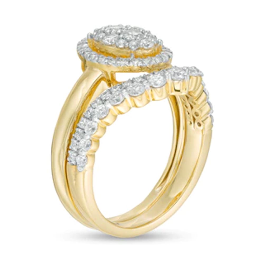 0.95 CT. T.W. Composite Diamond Oval Frame Bridal Set in 10K Gold|Peoples Jewellers