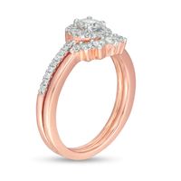 0.58 CT. T.W. Diamond Frame Tiara Bridal Set in 10K Rose Gold|Peoples Jewellers