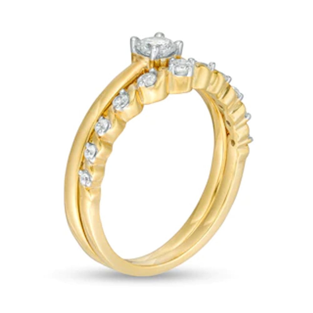 0.29 CT. T.W. Diamond Ribbon Bridal Set in 10K Gold|Peoples Jewellers