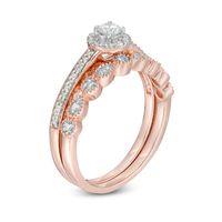 0.29 CT. T.W. Diamond Frame Art Deco Bridal Set in 10K Rose Gold|Peoples Jewellers