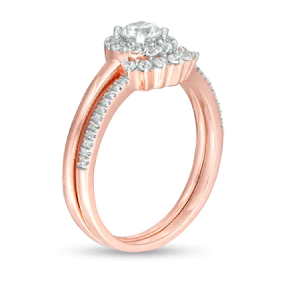 0.45 CT. T.W. Diamond Frame Tiara Bridal Set in 10K Rose Gold|Peoples Jewellers
