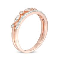 0.145 CT. T.W. Diamond Two Row Stackable Band in 10K Rose Gold|Peoples Jewellers