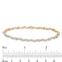 0.62 CT. T.W. Composite Diamond Twist Link Bracelet in 10K Gold - 7.25"|Peoples Jewellers