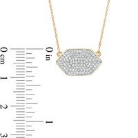 0.24 CT. T.W. Diamond Elongated Hexagon Necklace in 10K Gold - 19.5"|Peoples Jewellers