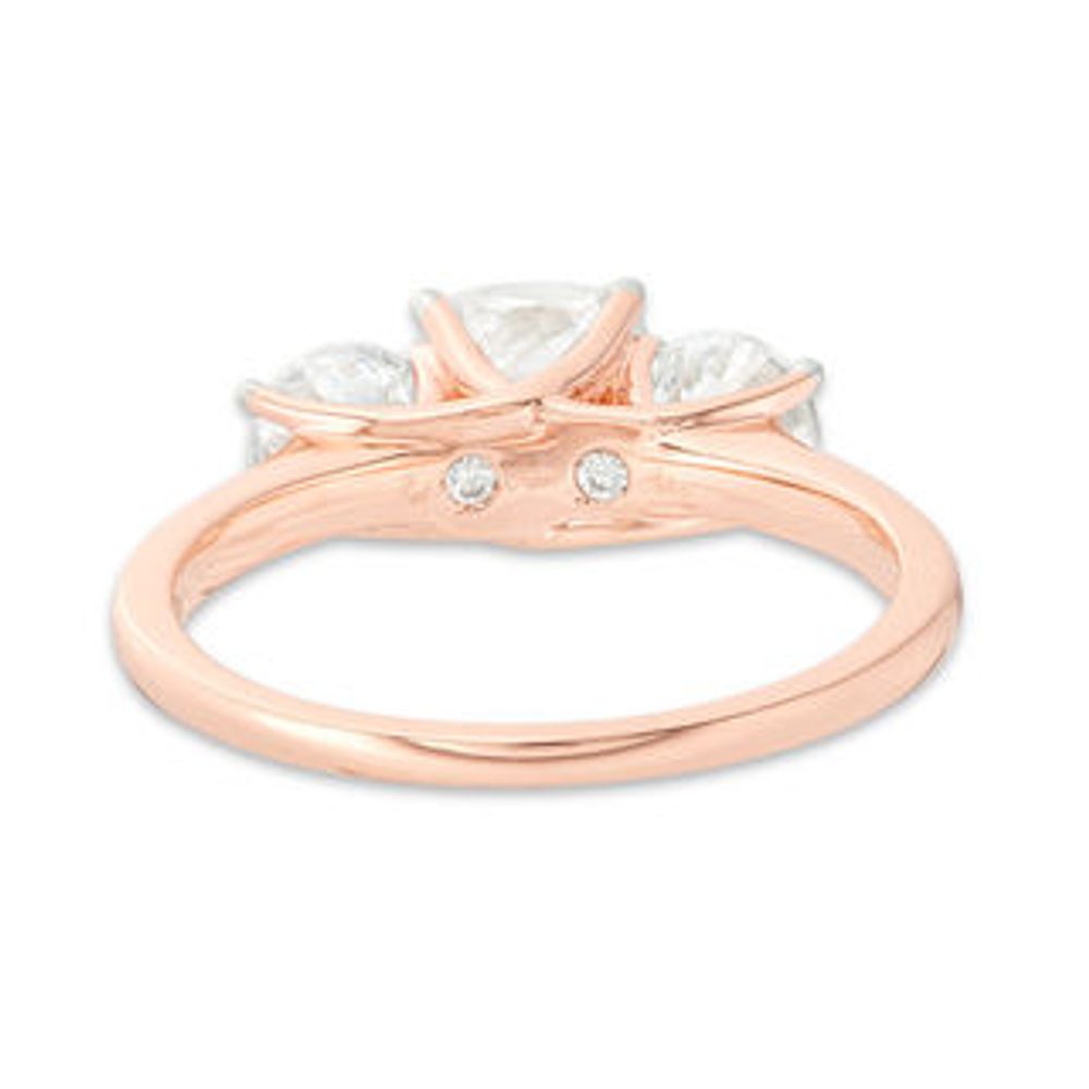 1.97 CT. T.W. Cushion-Cut Diamond Past Present Future® Engagement Ring in 14K Rose Gold|Peoples Jewellers