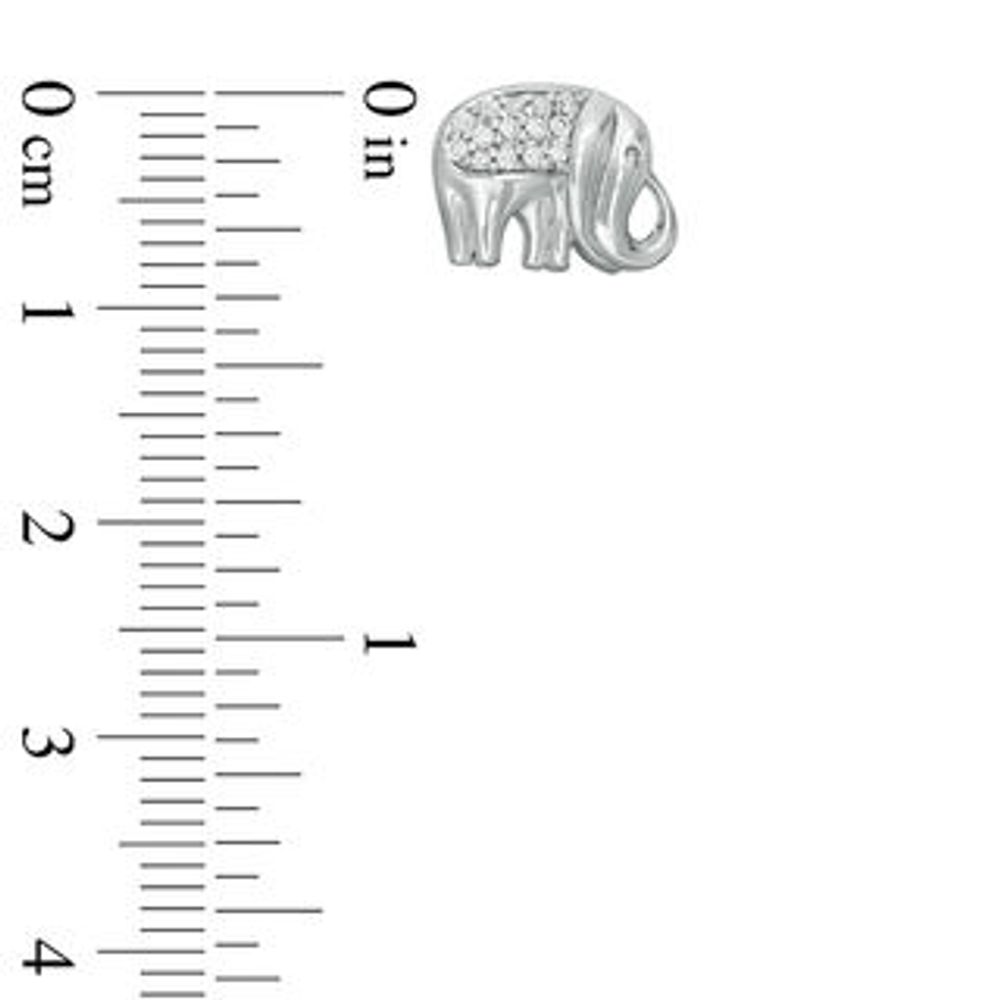 0.147 CT. T.W. Diamond Elephant Stud Earrings in Sterling Silver|Peoples Jewellers