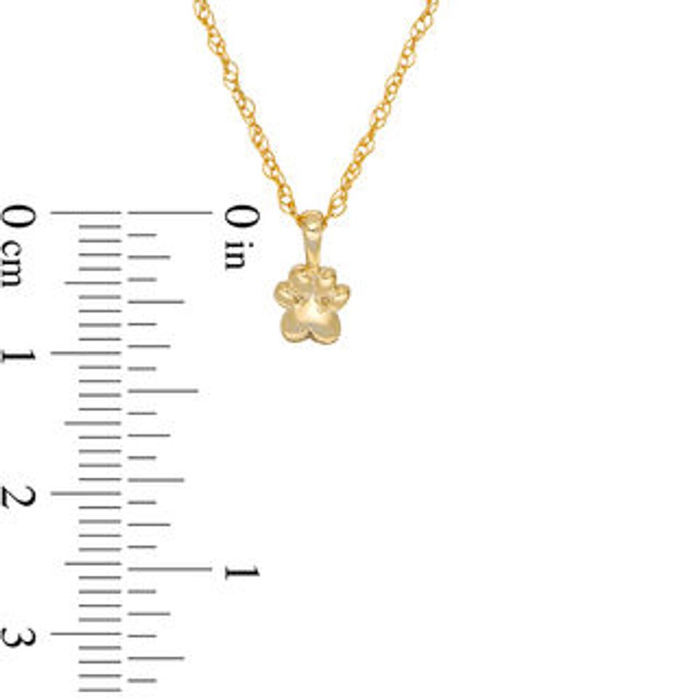 Polished Paw Print Charm Pendant in Sterling Silver with 14K Gold Plate|Peoples Jewellers