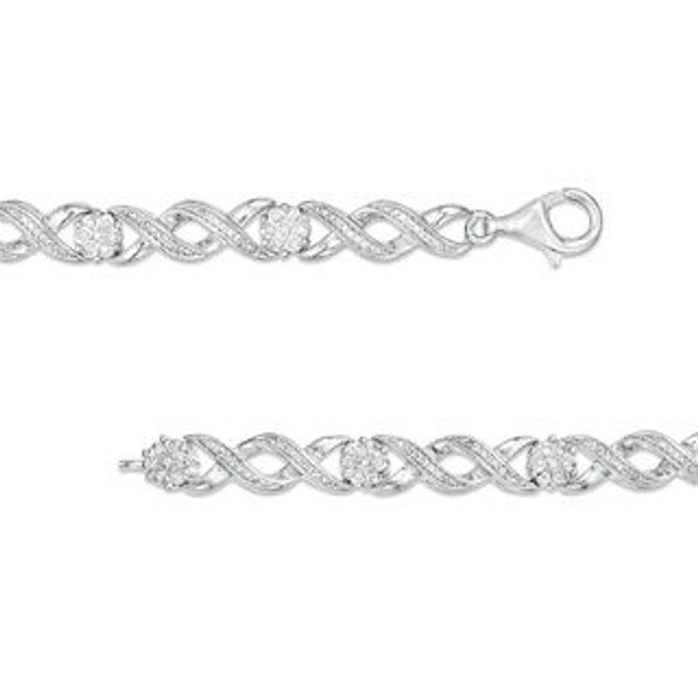 0.37 CT. T.W. Composite Diamond Twist Bracelet in Sterling Silver - 7.25"|Peoples Jewellers