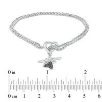0.066 CT. T.W. Black Diamond Paw Print Double Strand Bracelet in Sterling Silver - 7.25"|Peoples Jewellers