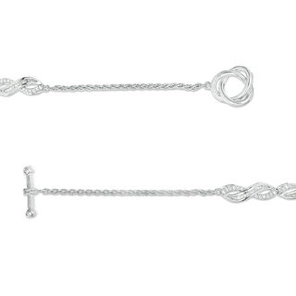 0.45 CT. T.W. Baguette and Round Diamond Infinity Bracelet in Sterling Silver - 7.25"|Peoples Jewellers