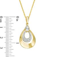 0.20 CT. T.W. Diamond Double Teardrop Pendant in 10K Gold|Peoples Jewellers