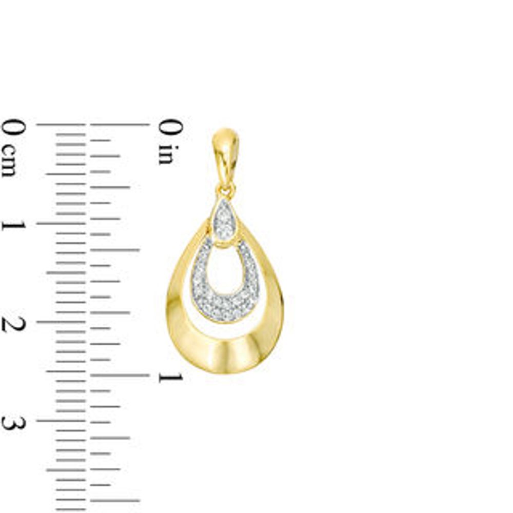 0.20 CT. T.W. Diamond Double Teardrop Earrings in 10K Gold|Peoples Jewellers