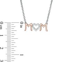 0.04 CT. T.W. Diamond Heart "MOM" Necklace in Sterling Silver and 10K Rose Gold|Peoples Jewellers