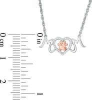 0.086 CT. T.W. Diamond Paw Print and Heart "MOM" Necklace in Sterling Silver and 10K Rose Gold|Peoples Jewellers