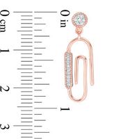 0.065 CT. T.W. Diamond Paper Clip Vintage-Style Drop Earrings in Sterling Silver with 14K Rose Gold Plate|Peoples Jewellers