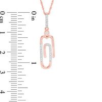 0.065 CT. T.W. Diamond Paper Clip Drop Pendant in 10K Rose Gold|Peoples Jewellers