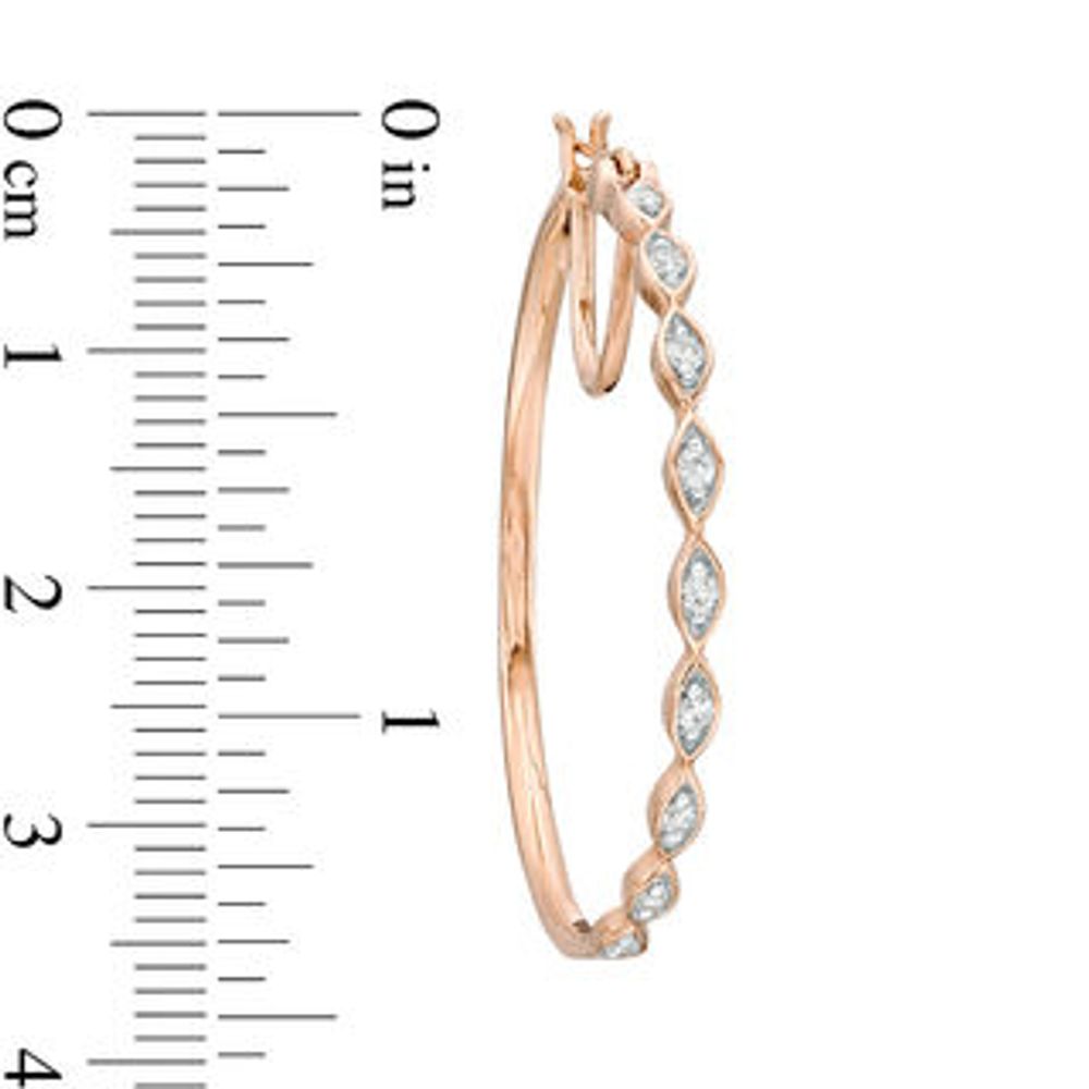 0.29 CT. T.W. Diamond Marquise Hoop Earrings in 10K Rose Gold|Peoples Jewellers