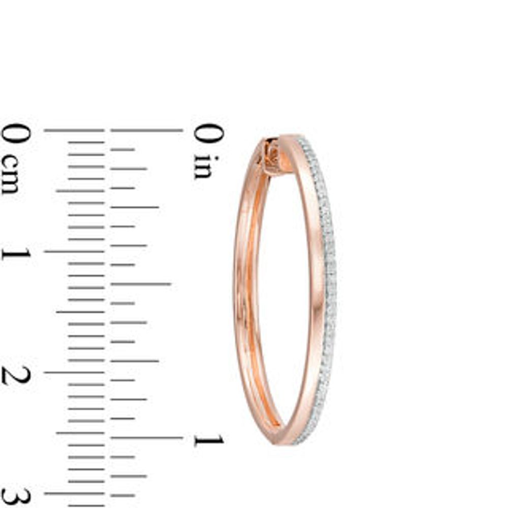 0.23 CT. T.W. Diamond Double Row Hoop Earrings in 10K Rose Gold|Peoples Jewellers