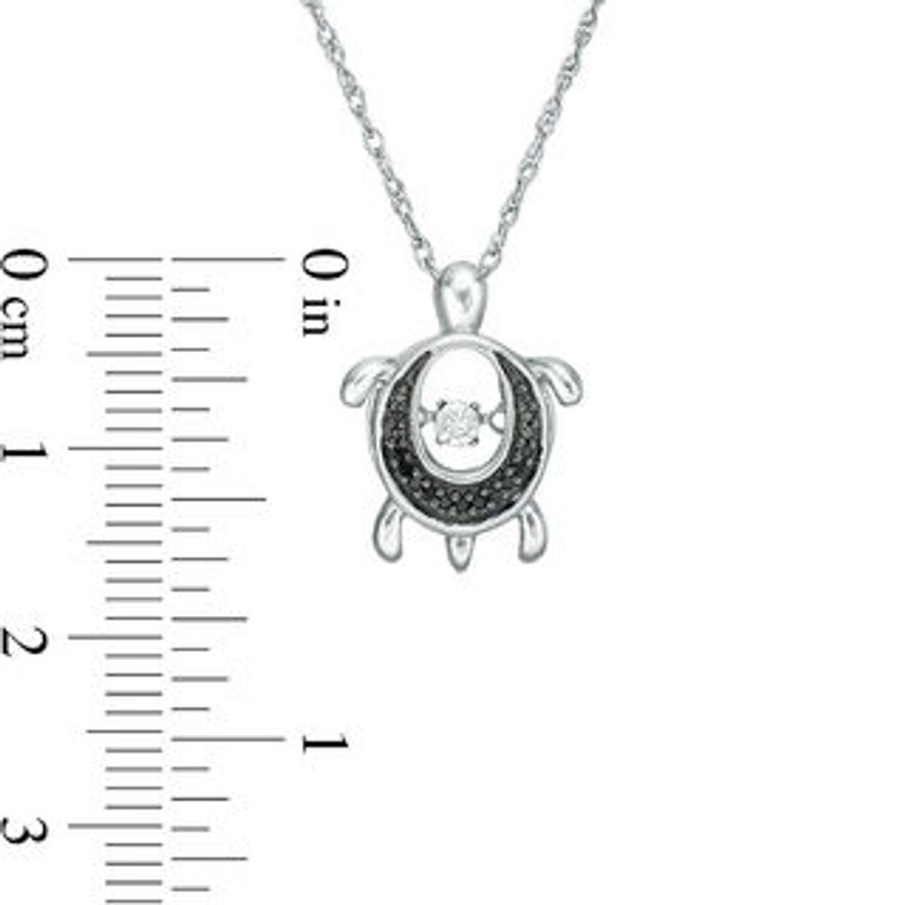 Unstoppable Love™ 0.04 CT. T.W. Enhanced Black and White Diamond Turtle Pendant in Sterling Silver|Peoples Jewellers