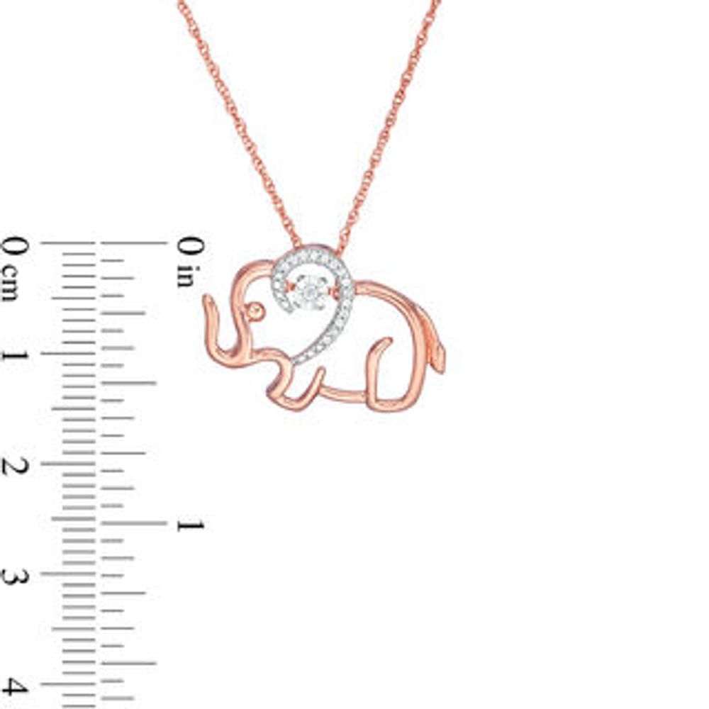 Unstoppable Love™ 0.065 CT. T.W. Diamond Elephant Outline Pendant in Sterling Silver with 14K Rose Gold Plate|Peoples Jewellers