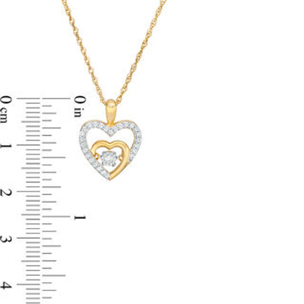 Unstoppable Love™ 0.18 CT. T.W. Diamond Double Heart Outline Pendant in 10K Gold|Peoples Jewellers