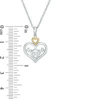 Unstoppable Love™ Diamond Accent Double Heart "MOM" Pendant in Sterling Silver and 10K Gold|Peoples Jewellers