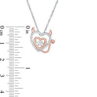 Unstoppable Love™ 0.09 CT. T.W. Diamond Devil Heart Outline in Sterling Silver and 10K Rose Gold|Peoples Jewellers