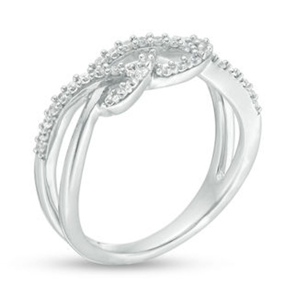 0.23 CT. T.W. Diamond Infinity Split Shank Ring in Sterling Silver|Peoples Jewellers