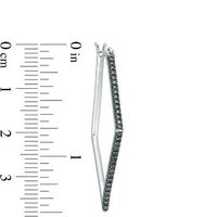 0.45 CT. T.W. Black Diamond Kite-Shaped Hoop Earrings in Sterling Silver|Peoples Jewellers
