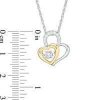 Unstoppable Love™ 0.04 CT. T.W. Diamond Double Heart Tilted Pendant in Sterling Silver and 10K Gold|Peoples Jewellers