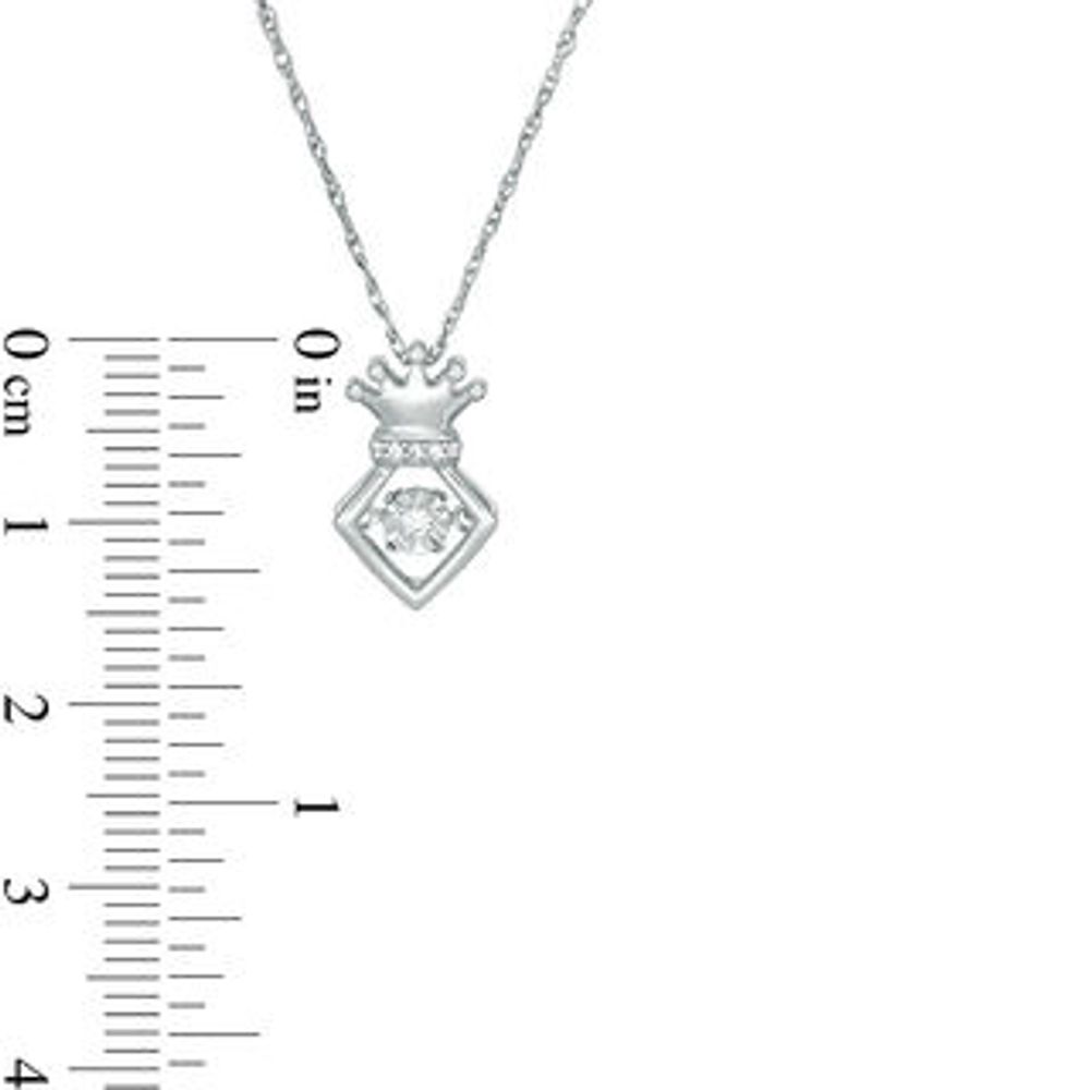 Unstoppable Love™ 0.04 CT. T.W. Diamond Tilted Frame with Crown Pendant in Sterling Silver|Peoples Jewellers