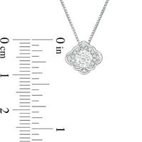 0.51 CT. T.W. Diamond Scallop Frame Pendant in 10K White Gold|Peoples Jewellers