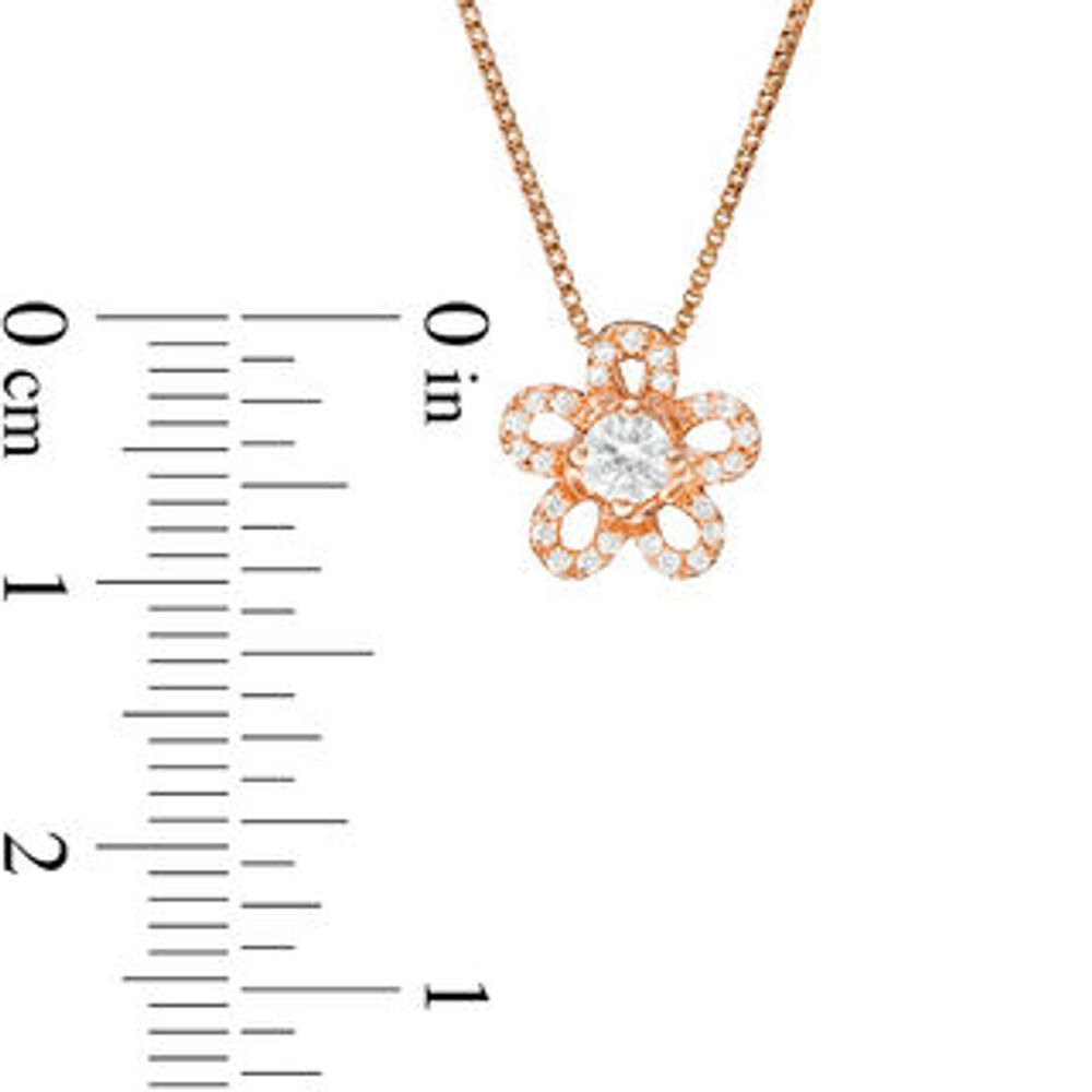 0.25 CT. T.W. Diamond Flower Pendant in 10K Rose Gold|Peoples Jewellers